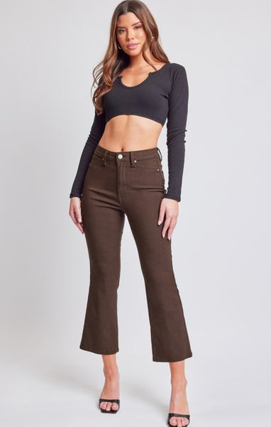 Hyperstretch Crop Kick Flare Pant Cocoa