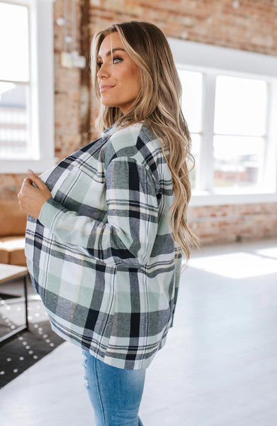 Emma Grey & Green Plaid Button Down