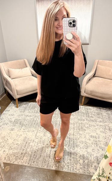 Lounge Around 2PC Shorts SET Black