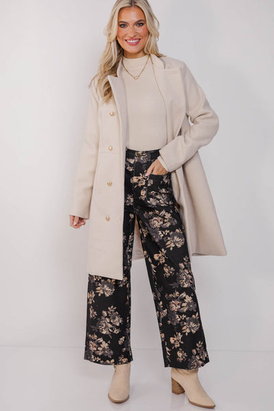 UMGEE Floral Print Pant Black Mix