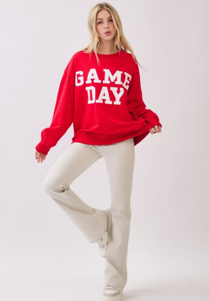 Varsity Game Day Sweatshirt Red