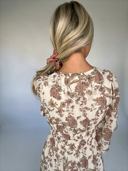 Stevie Cream Floral Maxi Dress