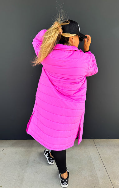 Lennon Long Puffer Jacket Pink