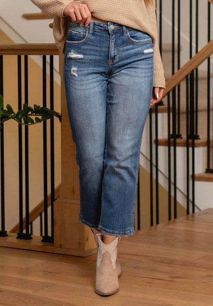 Lovervet by Vervet High Rise Crop Straight Jean