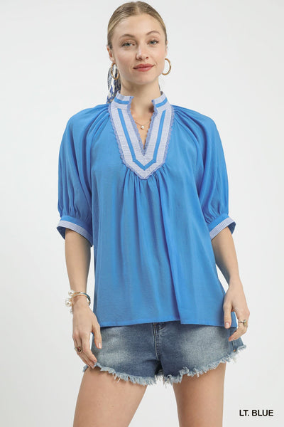 UMGEE Blue Contrast Top