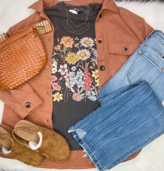 Comfort Colors Pepper Wild Flower Tee