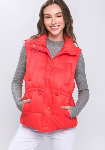 Red zip best sale up vest