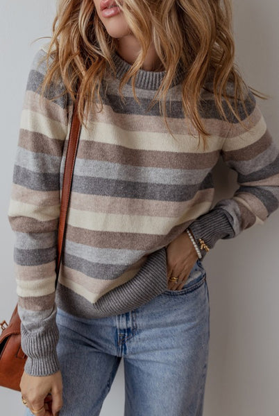 Newport Neutral Stripe Casual Sweater