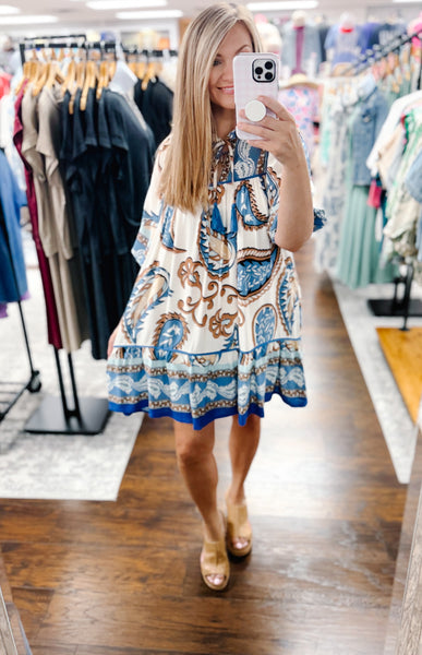 UMGEE Boho Whimsy Dress Blue Mix