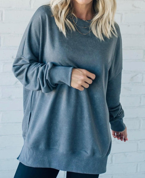 Reese Sweatshirt Pullover Vintage Charcoal