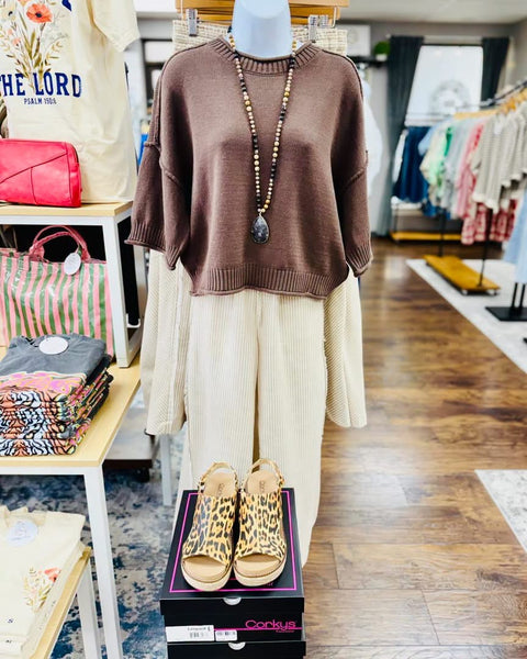Cameron Knit Pullover Chocolate
