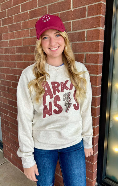 Arkansas Leopard Vintage Graphic Sweatshirt