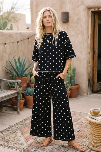 Polka Dot Scuba 2PC Lounge SET Black