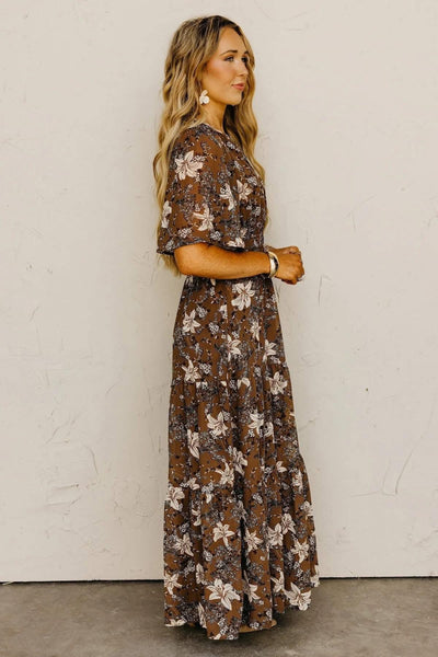 Lauren Brown Floral Dress