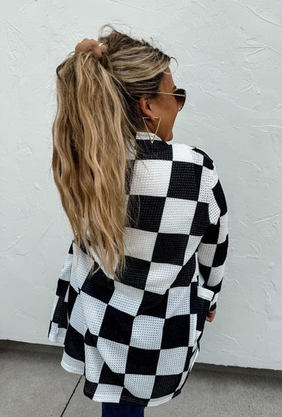 Lola Checkered Cardigan