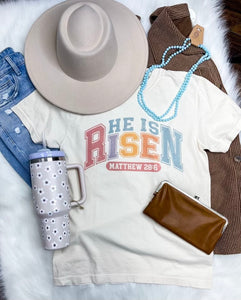 He Is Risen Pastel Comfort Colors Tee