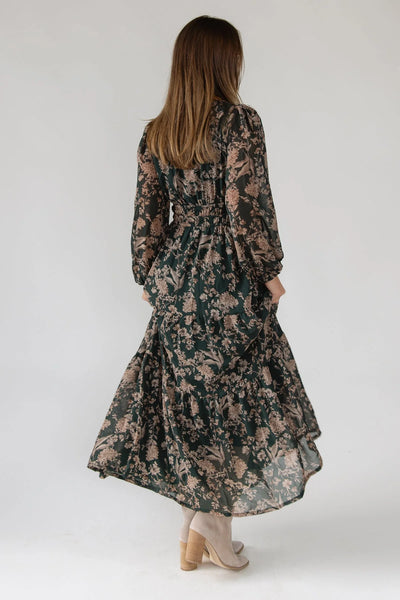 Stevie Dark Green Floral Dress
