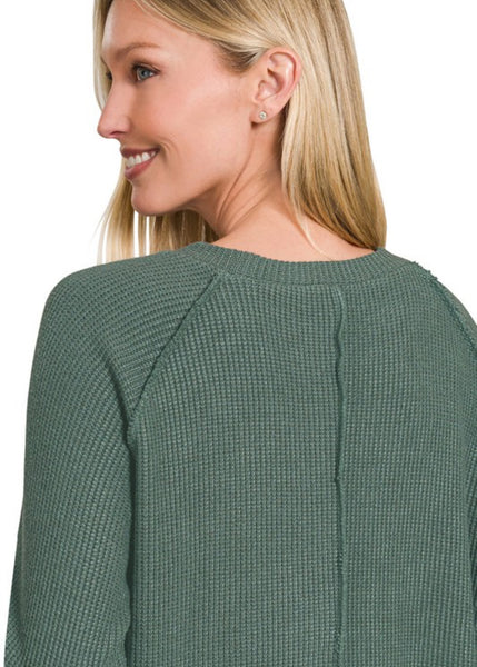 Crew Neck Raglan Sweater Ash Jade