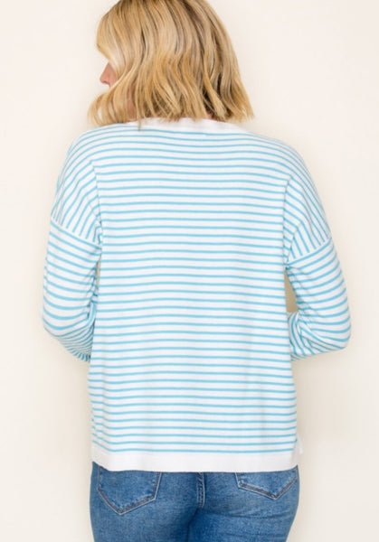 Everyday Relaxed Fit Stripe Sweater Blue