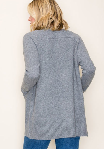 Essential Soft Sweater Cardigan Grey