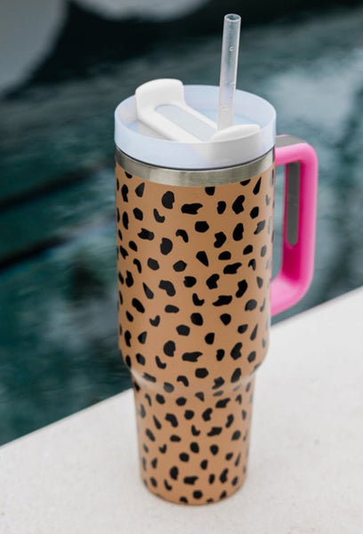 Leopard Print 40oz Stainless Tumbler