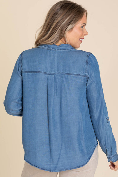 Chambray Denim Classic Button Down Shirt