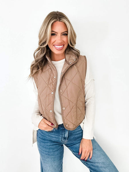 Lightweight Quilted Vest Mocha