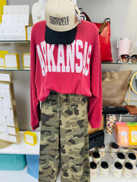 Dark Red Arkansas Corded Top