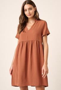 Woven Pocket Dress Copper
