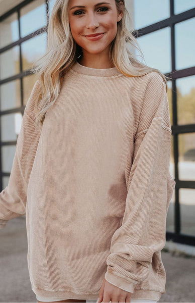 Andy Corded Pullover Beige