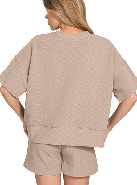 Lounge Around 2PC Shorts SET Mocha