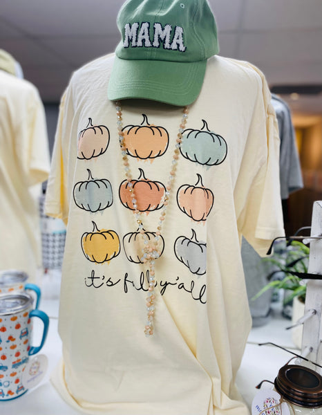 Comfort Colors It's Fall Y'all Multi Pumpkin Tee