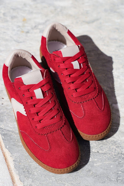 CORKYS Spoiler Alert Sneaker Red Faux Suede