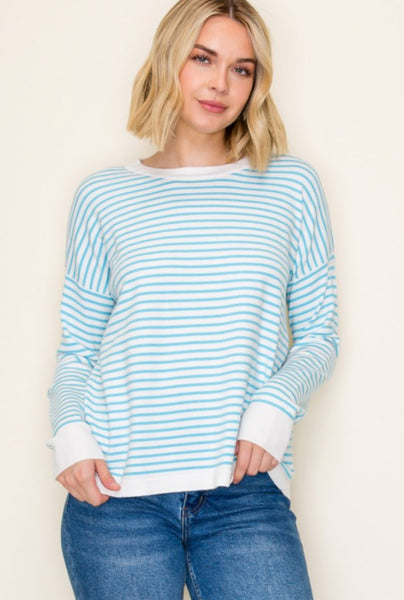 Everyday Relaxed Fit Stripe Sweater Blue