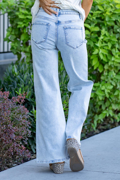 Zenana Newport Light Blue Acid Wash Jean