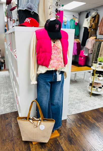 Cream Pink Christmas Tree Sweatshirt