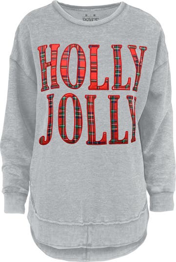Royce Plaid Holly Jolly Fleece Hi-Lo Sweatshirt