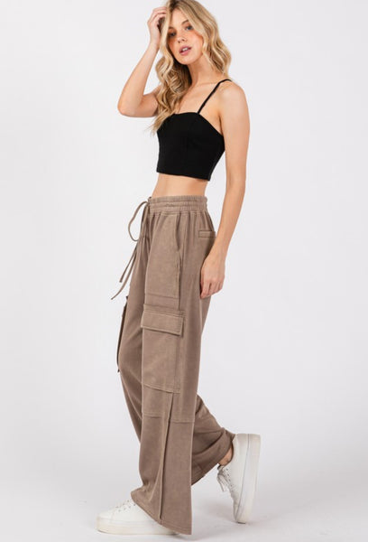 Mineral Washed Cargo Pant Mocha