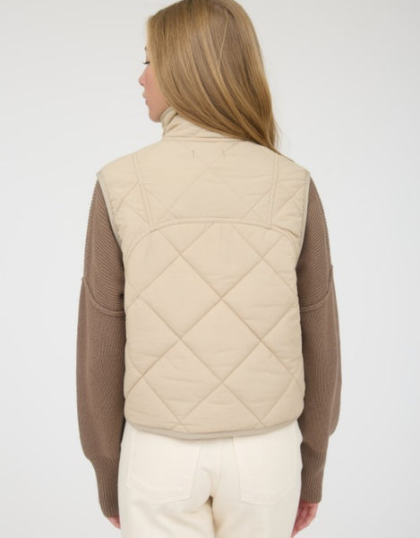 Lightweight Quilted Vest Khaki