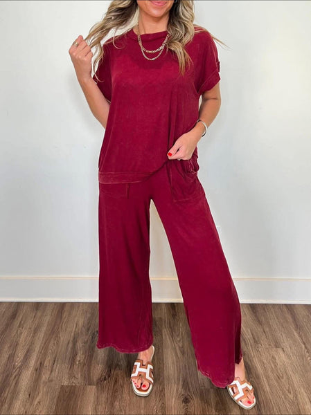 Mineral Wash 2PC SET Dark Red