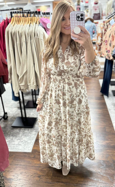 Stevie Cream Floral Maxi Dress