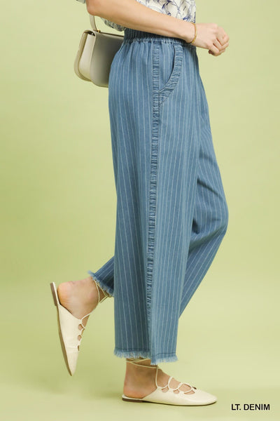 UMGEE Denim Stripe Wide Leg Pant