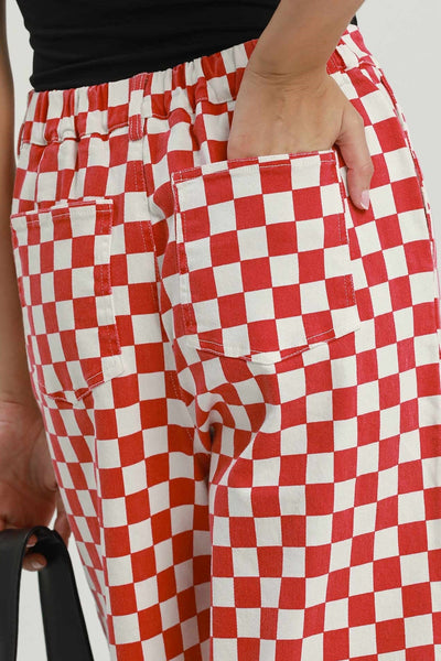 UMGEE Red Checkered Game Day Pant