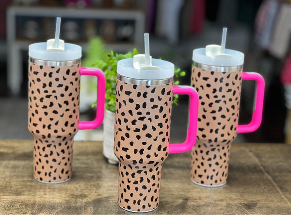 Leopard Print 40oz Stainless Tumbler