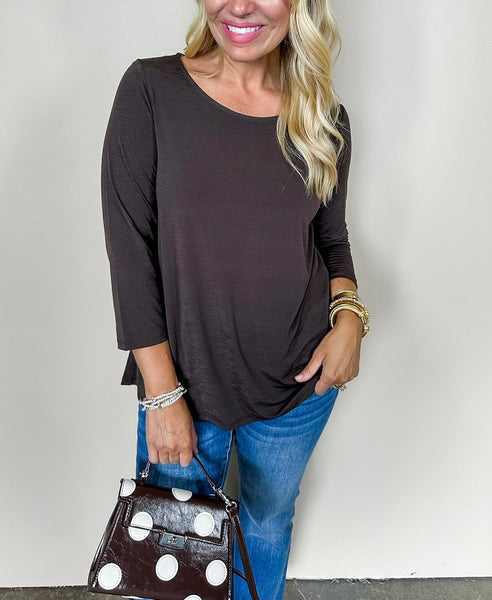 Dear Scarlett Solid Essential Top Chocolate