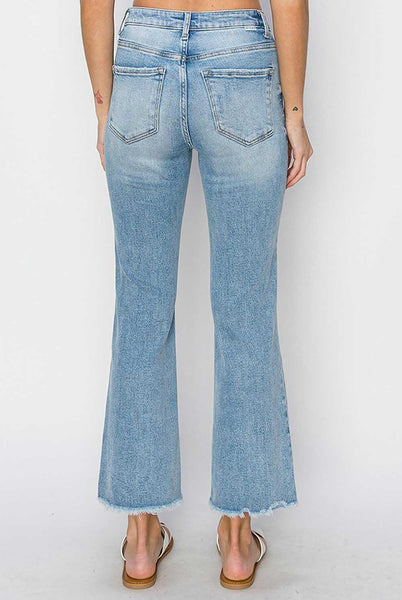 RISEN Lyla Light Wash Straight Leg Crop Jean