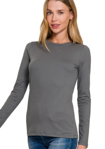 Long Sleeve Essential Layering Tee Ash Grey