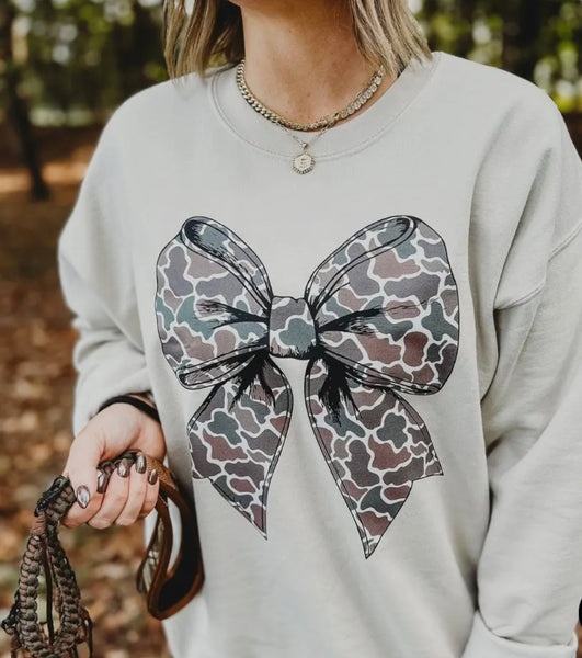 Camo Bow Sweatshirt