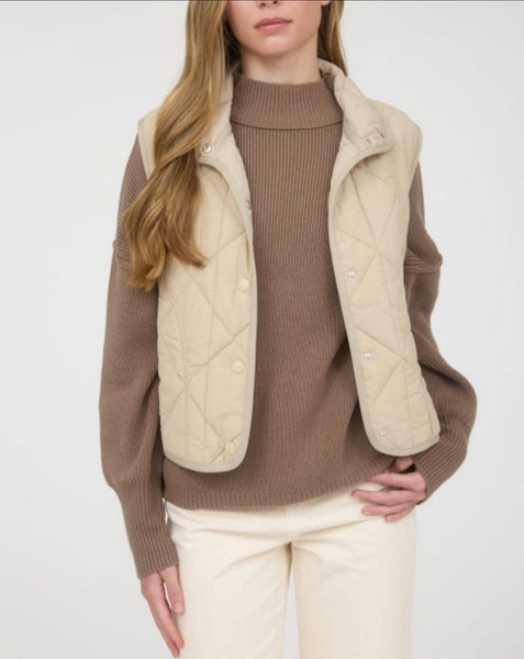 Lightweight Quilted Vest Khaki