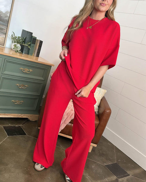 Lounge Around 2PC Set Ruby Red